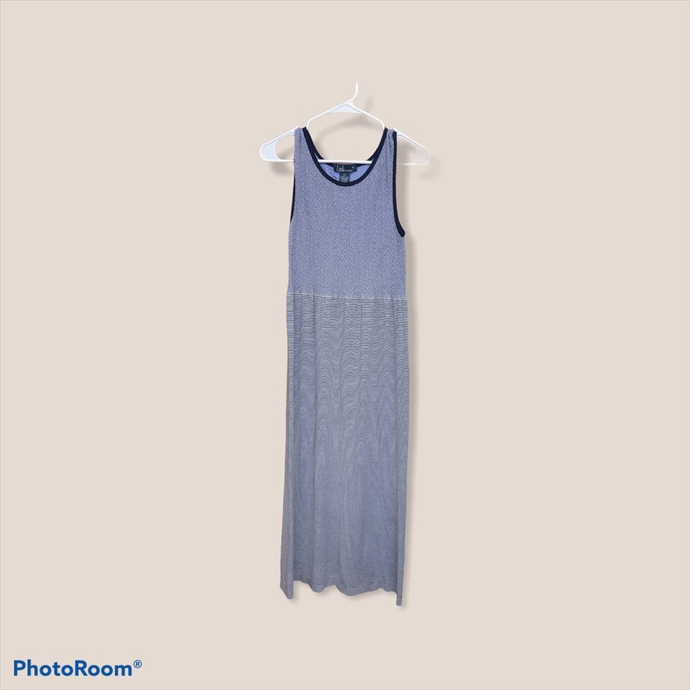 Blue and white casual dress